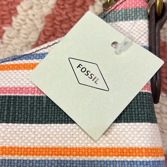 NWT FOSSIL Talulla Hobo Spring Stripe bag with additional and adjustable strap - Picture 5 of 15